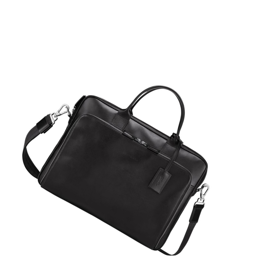 Longchamp Baxi M Aktentaschen Herren Schwarz | CH-45HREZV