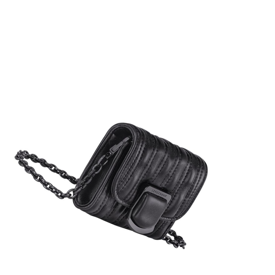 Longchamp Brioche Brieftasche mit Reißverschluss Damen Schwarz | CH-05CYRWJ