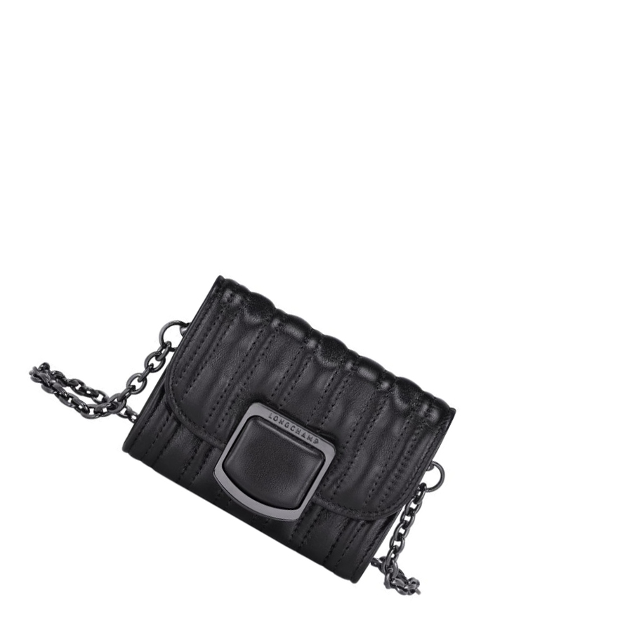 Longchamp Brioche Brieftasche mit Reißverschluss Damen Schwarz | CH-05CYRWJ