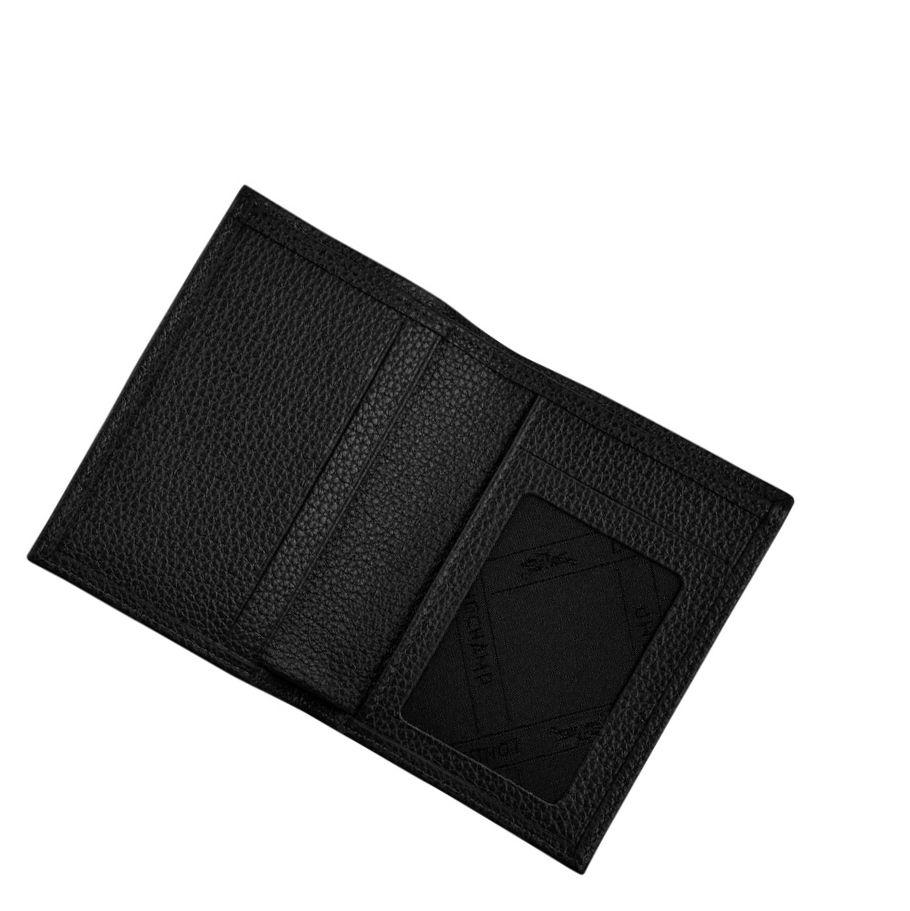 Longchamp Le Foulonné Kartenhalter Herren Schwarz | CH-27QKMVF