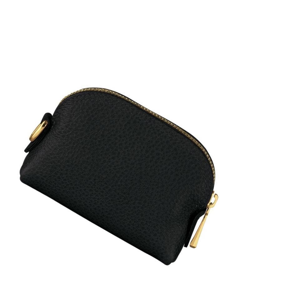 Longchamp Le Foulonné Münzgeldbörsen Damen Schwarz | CH-45KZVXY