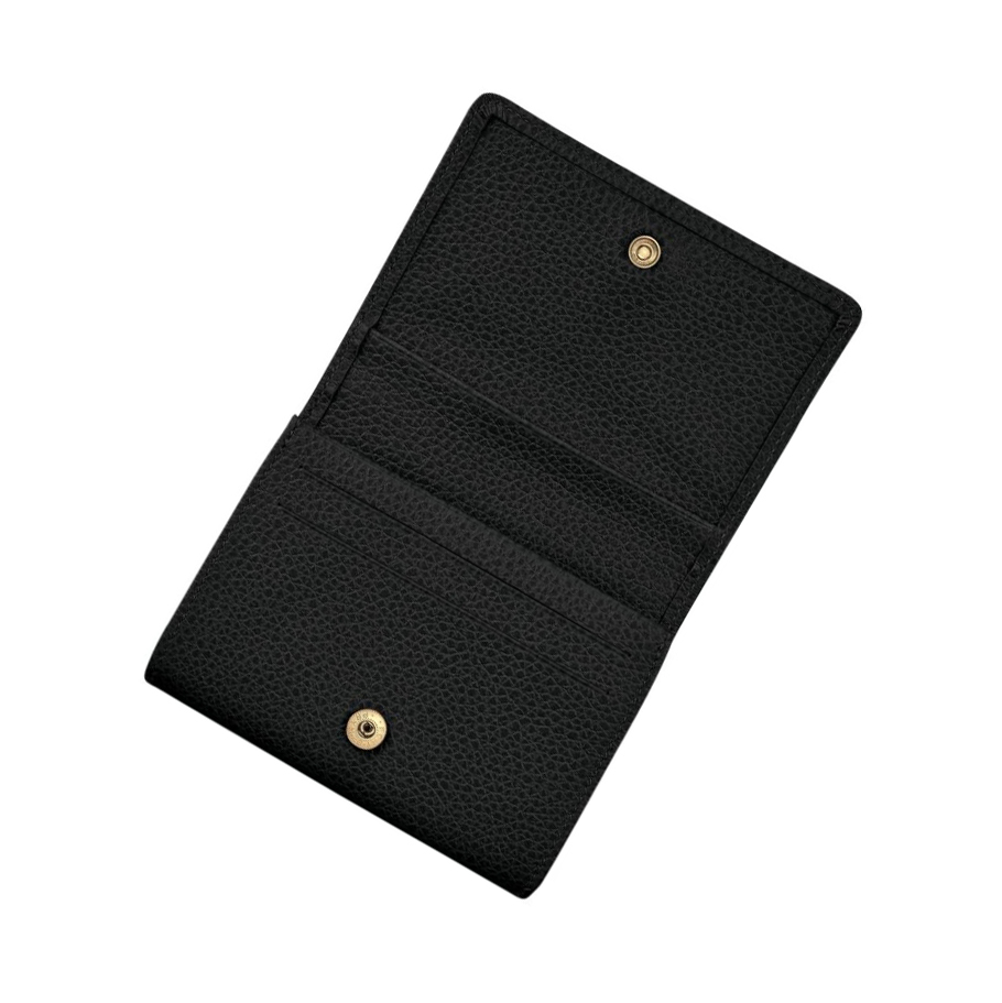 Longchamp Le Foulonné Münzgeldbörsen Damen Schwarz | CH-85OZCKI