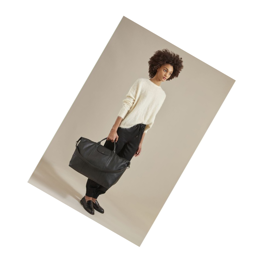 Longchamp Le Pliage Cuir L Reisetaschen Damen Grau | CH-26NGJCB