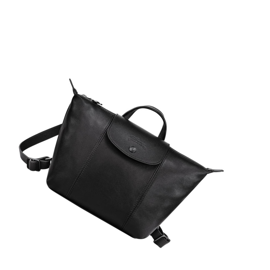 Longchamp Le Pliage Cuir Rucksäcke Damen Schwarz | CH-39FNQXO