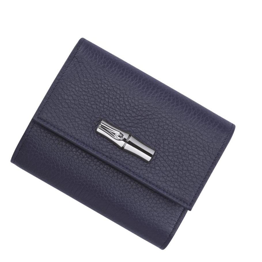 Longchamp Roseau Essential Geldbörse Damen Navy | CH-45KNQGA