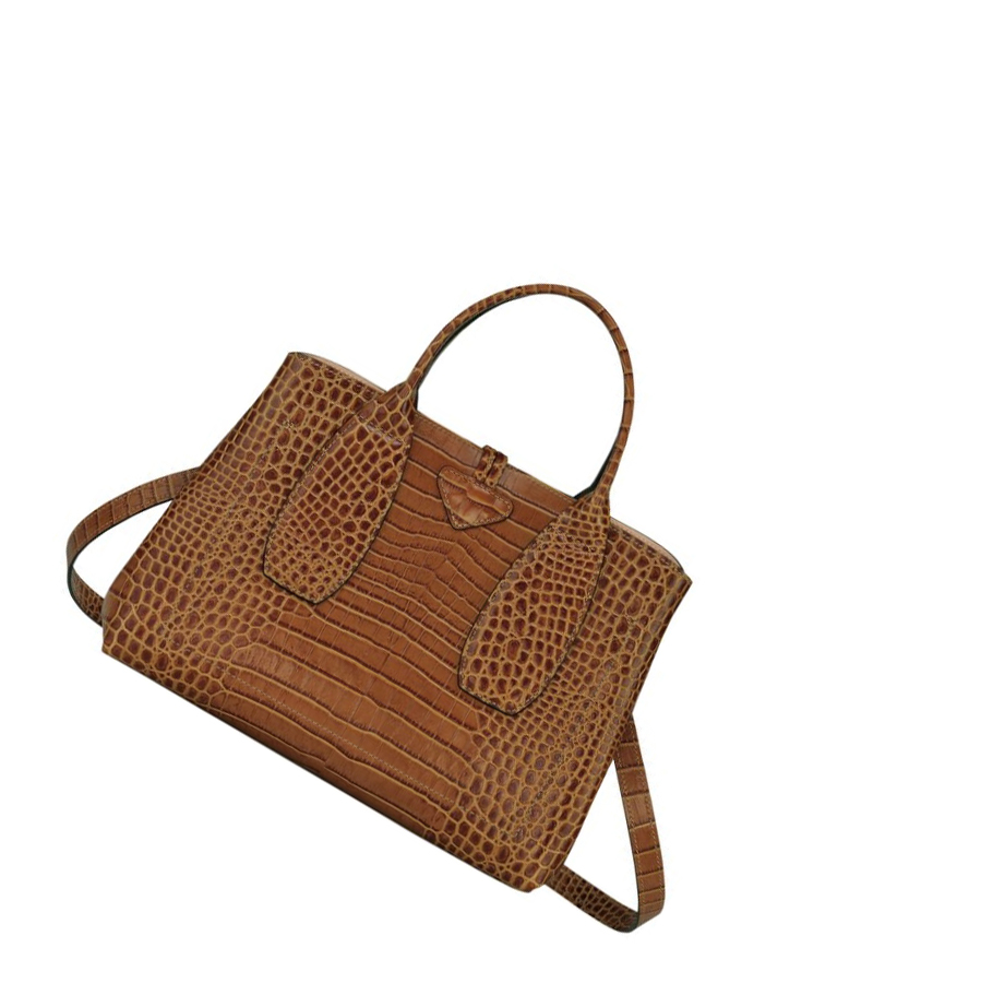 Longchamp Roseau M Handtasche Damen Braun | CH-03QIBHW