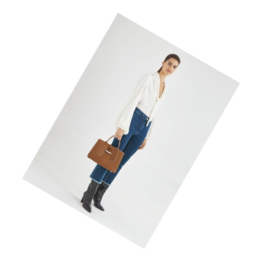 Longchamp Roseau M Handtasche Damen Braun | CH-96RBWVM