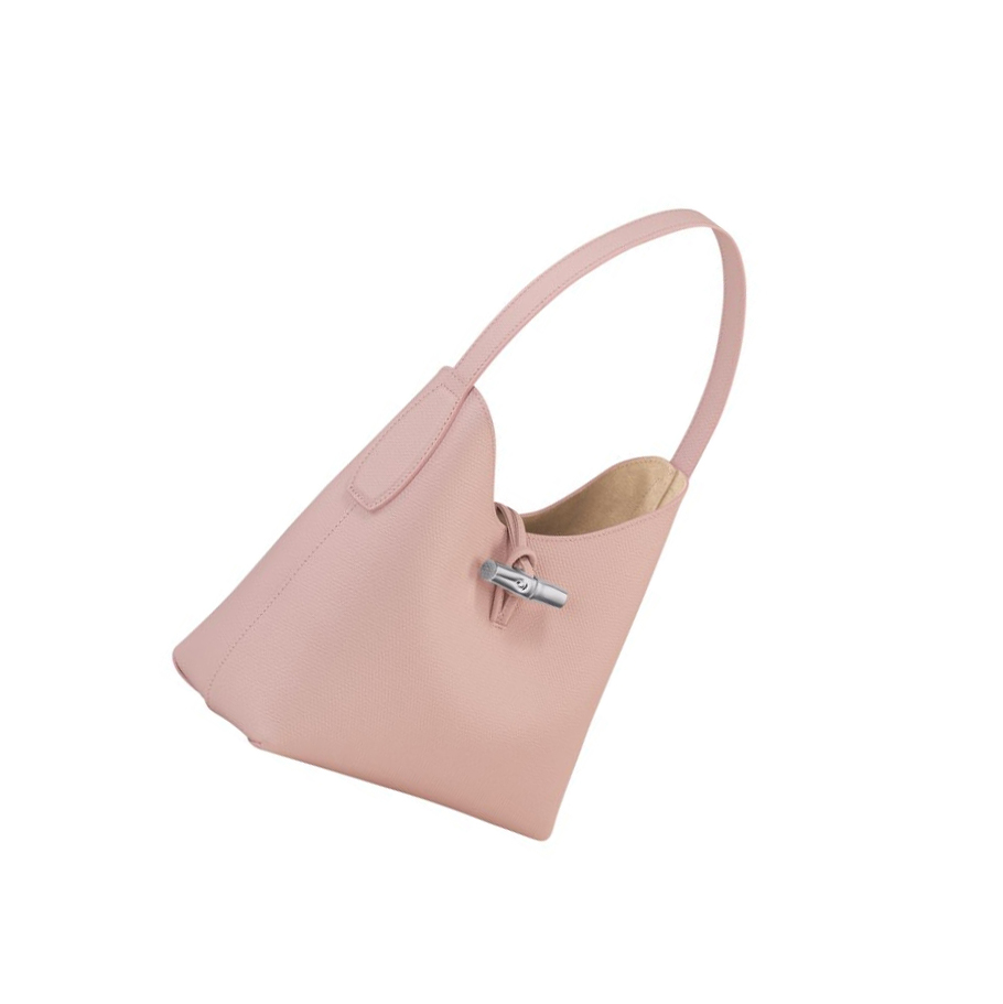 Longchamp Roseau M Schultertaschen Damen Hellrosa | CH-45ISDZJ