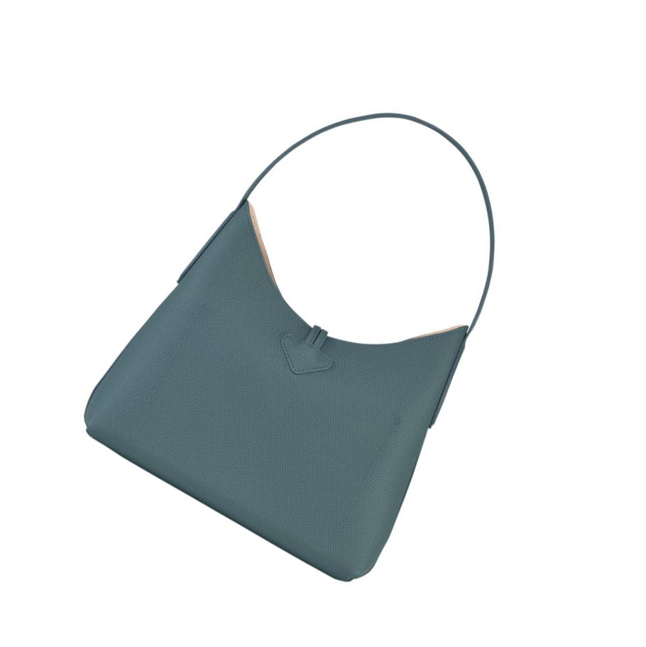 Longchamp Roseau M Schultertaschen Damen Blau | CH-46DHNBJ