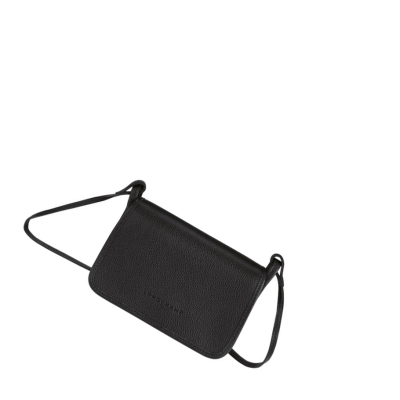 Longchamp Le Foulonné Brieftasche mit Reißverschluss Damen Schwarz | CH-90ZNYOH