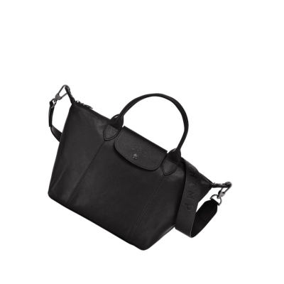 Longchamp Le Pliage Cuir S Handtasche Damen Schwarz | CH-61ZMGYT