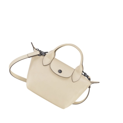 Longchamp Le Pliage Cuir XS Handtasche Damen Beige | CH-45OERSG